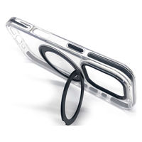 エアージェイ iphone16pro用 Magsafe対応スタンドリング付背面ケース BK AC-P24P-CMR 1個（直送品）