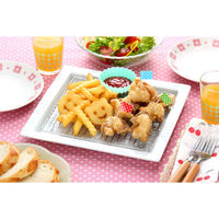 下村企販 プレート 網付き 25cm スクエアディッシュ 磁器 423336 1個（直送品）