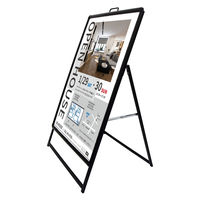 KMA ポスターパネルスタンド ハンドル付き A1 片面 黒 フレーム25mmタイプ K-PPSH25-A1KB 1台（直送品）