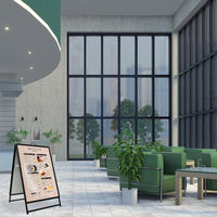 KMA ポスターパネルスタンド ハンドル付き A1 両面 黒 フレーム25mmタイプ K-PPSH25-A1RB 1台（直送品）