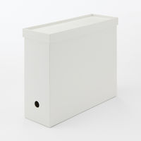無印良品 再生ポリプロピレン入り ファイルボックス用フタ 幅１０ｃｍ用 ホワイトグレー 1セット（1個×2） 良品計画