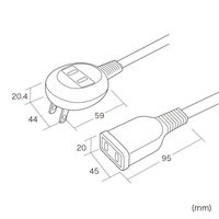 サンワサプライ  プラス1個口延長コード（2P・1個口＋1個口・1m・ホワイト） TAP-B8-1K（直送品）