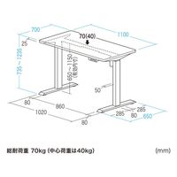 サンワサプライ e電動昇降デスク 受注生産品 幅1100×奥行700mm 薄い木目×ホワイト ERD-ER11070LM 1台（直送品）