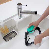 ため洗いに便利 水に浮くたわし 型崩れしにくい 持ちやすいベルト付き グリーン 1セット（1個×5）東和産業