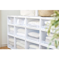 【引き出し収納】　天馬　フィッツケース 53ー39L　ホワイト/クリア　幅39.0×奥行53.0×高さ30.0cm　1セット（1個×3）