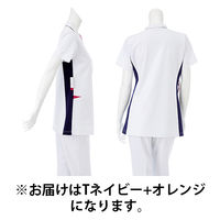 ナガイレーベン 男女兼用スクラブ Tネイビー+オレンジ S LX-4092 1枚　スクラブ