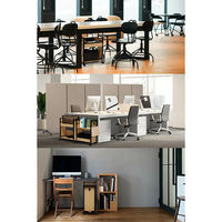 【軒先渡し】林製作所 アンダーデスクワゴン ナチュラル ブラック×ナチュラル YS-L9 1台（直送品）