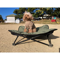 シンセーインターナショナル ペットベッド アウトドア ペットコット M 折りたたみ 犬 カーキ 439242 1個（直送品）