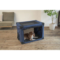 シンセーインターナショナル ペットキャリー 折りたたみ 簡単 ペットクレートワンタッチ M バッグ ネイビー 439248 1個（直送品）