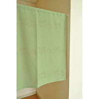 加栄レース のれん ハリネズミ柄 85×90cm 防炎 日本製 グリーン 469331 1個（直送品）