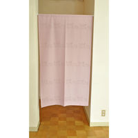 加栄レース のれん ハリネズミ柄 85×150cm 防炎 日本製 ピンク 469335 1個（直送品）