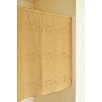 加栄レース のれん ハリネズミ柄 85×90cm 防炎 日本製 ベージュ 469337 1個（直送品）