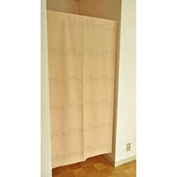 加栄レース のれん ハリネズミ柄 85×170cm 防炎 日本製 ベージュ 469339 1個（直送品）