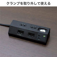 朝日電器 延長コード 耐雷 集中スイッチ付き デスク用 4個口/2m PD20W ブラック WLS-DS4222SUC(BK) 1個（直送品）
