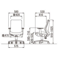 アイコ(AICO) オフィスチェア ミドルバック 可動肘付 防汚性布張り仕様 OA-3135AJ(FG3)AGR 1脚（直送品）