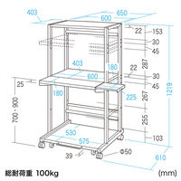 サンワサプライ RoHS10対応レーザープリンタ収納ラック（W650×D610mm） RAC-506 1個（直送品）