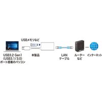 サンワサプライ USB3.2-LAN変換アダプタ(USBハブポート付・ホワイト) USB-CVLAN3WN 1個
