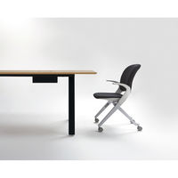 プラス ダイニングワークテーブルライト 幅2400×奥行1000×高さ720mm ウォルナット天板 1台（4梱包）