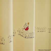 SUMINOE MOOMIN カーテン ニョロニョロボーダー A1043 幅1000×丈1350mm イエロー 1枚（直送品）