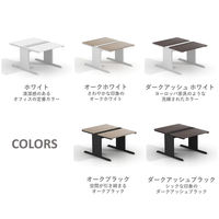 【軒先渡し】LASHデスク ティーレッグホール 幅6000×奥行1400×高さ720mm ホワイト天板/ホワイト脚 1台（直送品）