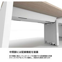 【軒先渡し】LASHデスク フォーレッグハーフ脚 幅1000×奥行700×高さ720mm オーク天板/ブラック脚 1台（直送品）