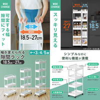 ディーエーピーネットワーク 幅18.5~27cm調整 ワイドチェンジストッカー(4段)ホワイト monowa081-wh 1台（直送品）