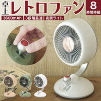 ディーエーピーネットワーク 卓上扇風機 レトロデザイン USB充電式 グリーン wasser fan008GR 1台（直送品）