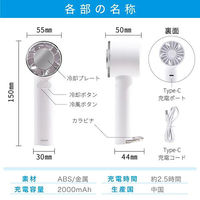 ディーエーピーネットワーク ハンディファン 冷却プレート ー12°C瞬間冷却 ホワイト wasser fan010 1個（直送品）