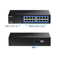TRENDnet 16ポート ギガビットデスクトップスイッチ TEG-S17D/A 1台（直送品）
