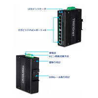 TRENDnet 8ポート 産業用ギガビットPoE+ DINレールスイッチ 24-56V TI-PG80B 1台（直送品）