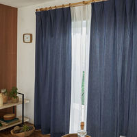 スミノエ コルネ セミオーダー カーテン ドゥニーム 2200×1900mm ダークブルー １セット(2枚入)（直送品）