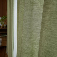 スミノエ コルネ セミオーダー カーテン ピンヘッド 1200×2000mm グリーン １セット(2枚入)（直送品）