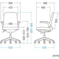 サンワサプライ オフィスチェア SNC-T161BG 1個 肘跳ね上げ式 座面/高反発モールドウレタン 背もたれランバーサポート ウレタンキャスター（直送品）