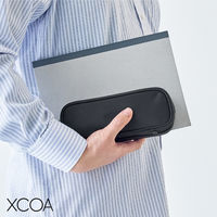 リヒトラブ XCOA スプレッドダブルペンケース ライト 筆箱 高級筆記 ジェットブラック A3811-24 1個（直送品）