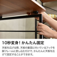 タマリビング カジュアリー 折りたたみデスク カジュアリー 幅1200×奥行550×高さ730mm ブラック/ブラウン 1台（直送品）