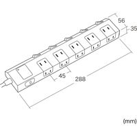 延長コード 電源タップ 1m 2P（ピン） 10個口 スイッチ ホワイト TAP-SP2110SW-1 サンワサプライ 1個
