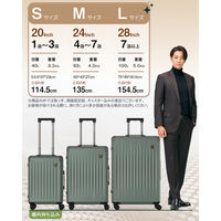 スーツケース 拡張機能・HINOMOTO超静音キャスター【NT-XB0502】 NT-XB0502 ミッドナイトグリーン S 1台（直送品）