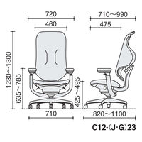 【組立設置込】コクヨ イングクラウド ヘッドレストなし 可動肘 ライトモデル フローリング用 ライトグレー×ソフトグレー 1脚（直送品）