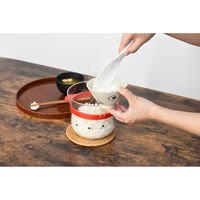 逸品社 電子レンジ用炊飯器 1~2合 ぎゅっとおにぎりさん ガラスのレンジご飯釜 レッド 490879 1個（直送品）