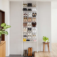 平安伸銅工業 突っ張り シューズラック ワイド 幅72cm 最大24足 工具不要 492847 1個（直送品）