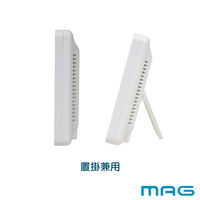 ノア精密 置き時計 クリアビュー 置掛兼用 デジタル時計 電波時計 MAG 温度計付き 482114 1個（直送品）