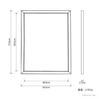 URiSAPO KMA 木製 ポスターフレーム B2 フロントオープン額縁 K-PW35F-B2 1台（直送品）