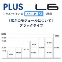 【組立設置込】プラス L6(エルロク) 両開き保管庫 L6-G40AR 幅800×奥行400×高さ400mm ブラック 1台（直送品）