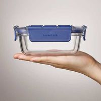 ベストコ ふた付き 耐熱ガラス 保存容器 長方形 380ml ロック&ロック トップクラス LBG422 4975970254202 1個