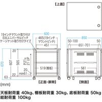 サンワサプライ 19インチマウントボックス( 12U D850) CP-503 1台（直送品）
