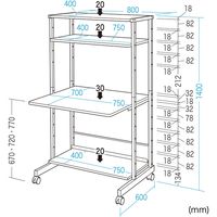 サンワサプライ パソコンラック(W800×D700×H1400mm) RAC-EC13N2 1台（直送品）