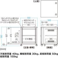 サンワサプライ 19インチマウントボックス( 10U D600) CP-501 1台（直送品）