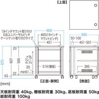 サンワサプライ 19インチマウントボックス( 12U D600) CP-502 1台（直送品）