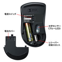 サンワサプライ 静音ワイヤレスブルーLEDマウス イオプラス(ブラック) MA-IPWBS302BK 1個