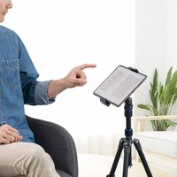 サンワダイレクト タブレットホルダー（三脚ホルダー・iPadホルダー・5インチスマホ対応・12.9インチ対応・金属製・タブレットスタンド） 1個（直送品）